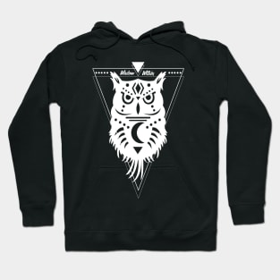 Owl Wisdom Within Geometrical White Hoodie